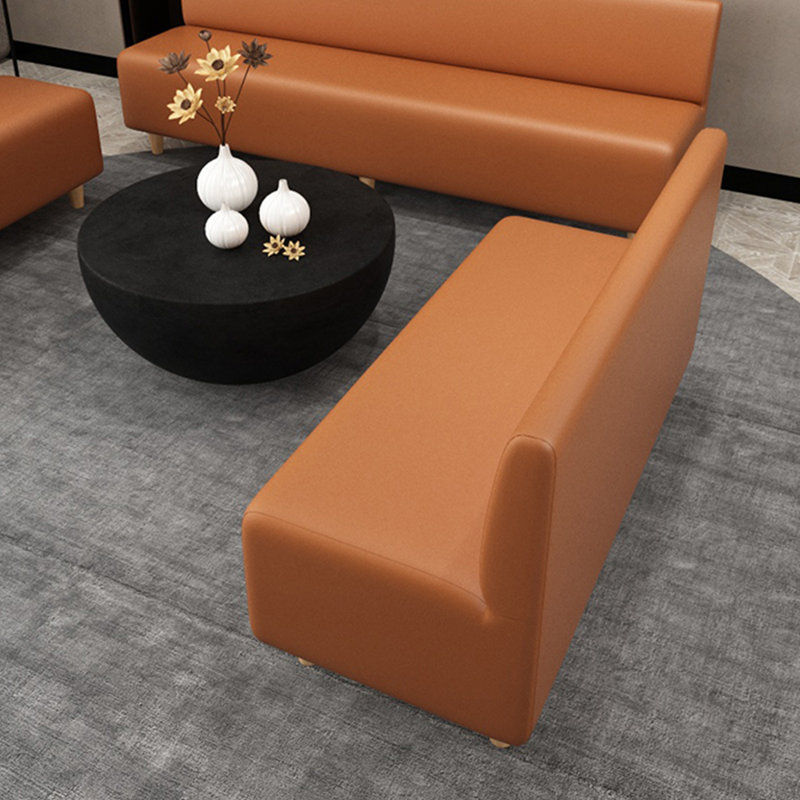 Canapé de salon simple et moderne, Similicuir orange