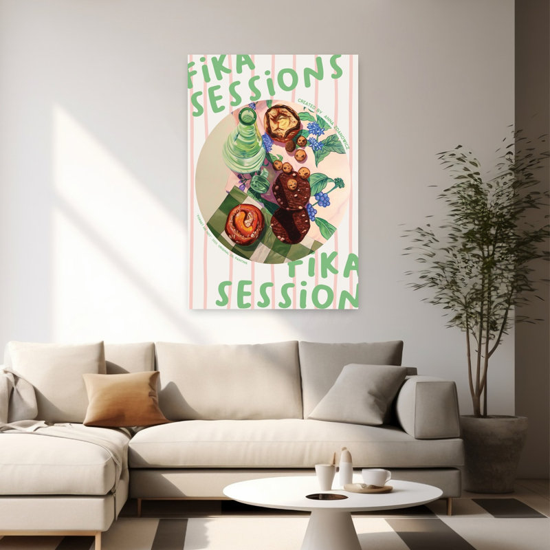 «Sweet Fika Still Life», art contemporain coloré à fleurs, H 60 po x l 40 po