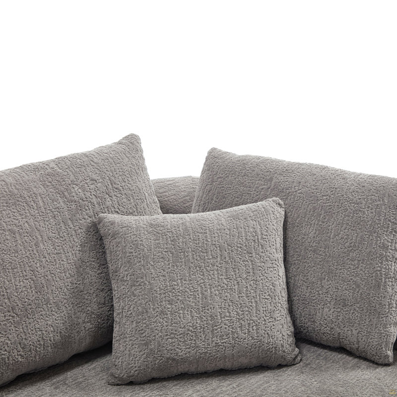 Canapé modulaire 109 po Cloud, Velours côtelé gris