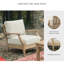 Chaise longue rembourrée en bois, beige