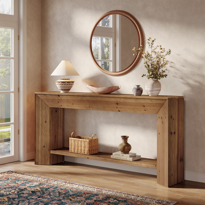 63" Solid Wood Console Table
