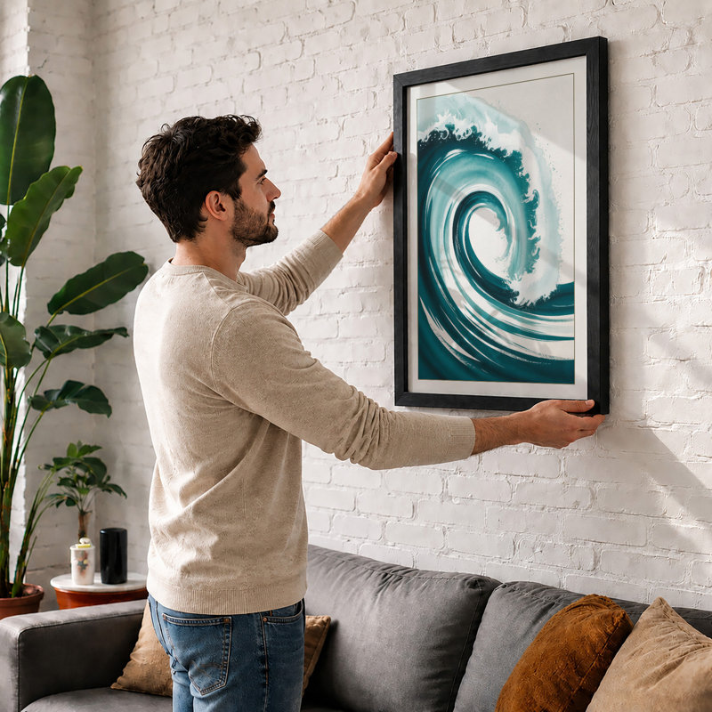 Wave In Motion Coastal - Print, A2 - 59.4 x 42.0 cm, Oak