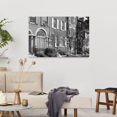 1970s STREET SCENE RESIDENTIAL TOWNHOUSES IN URBAN INNER CITY PHILADELPHIA PA USA 1 Piece Wrapped Canvas Wall Art