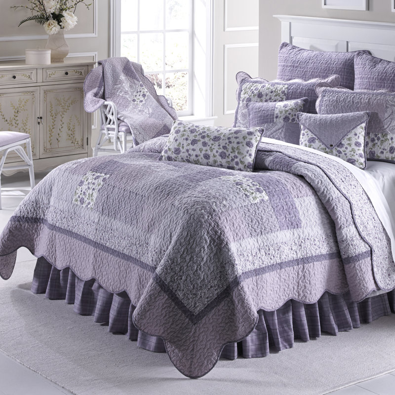 Lavender Rose King Cotton Reversible Quilt