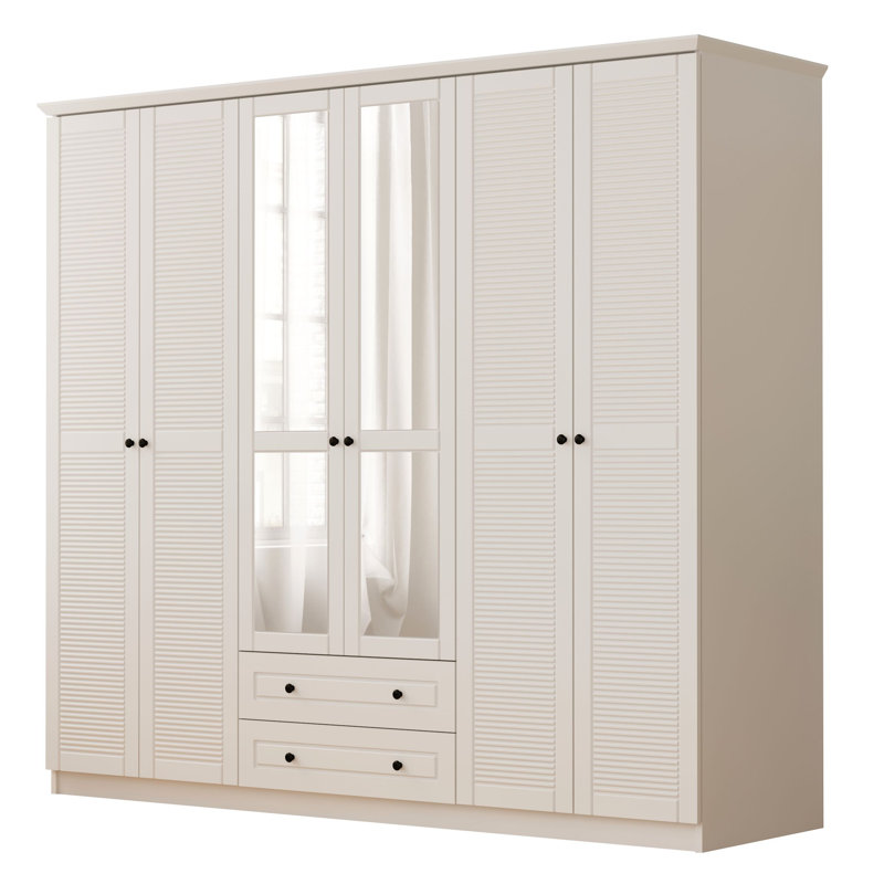 Kaylah 6 Door Manufactured Wood Wardrobe