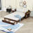 Two Drawers Wooden Daybed with Desk, Shelves and Slats-1575237083-1575237081