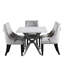 Schaub 4 Person Dining set - a Rectangular Wooden Dining Table with Metal Legs and a Set of 4 Quilted Ring Knocker Velvet Dining Chairs for Dining Room - Modern Dining Table Set-1988993866-1988993863-1988993860