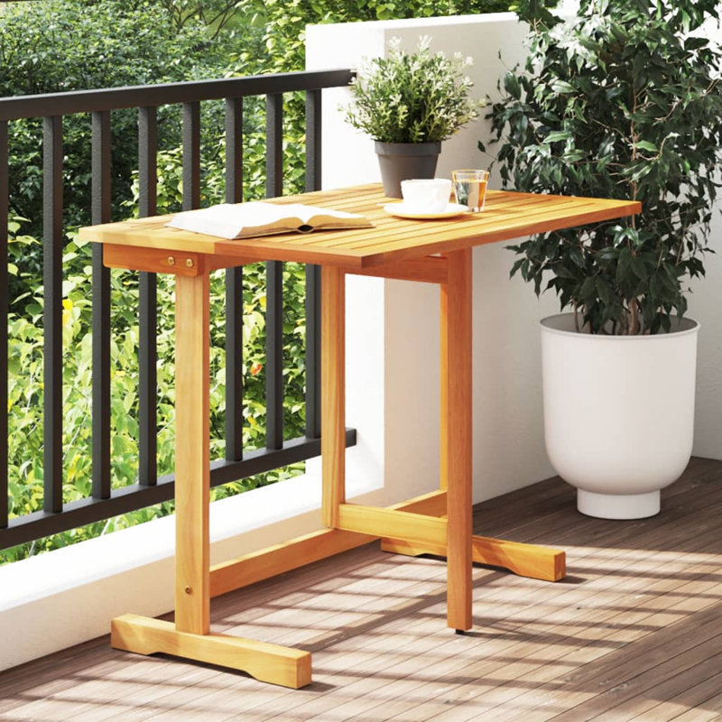 Table de balcon Vidaxl pliable brun moyen en bois d'acacia