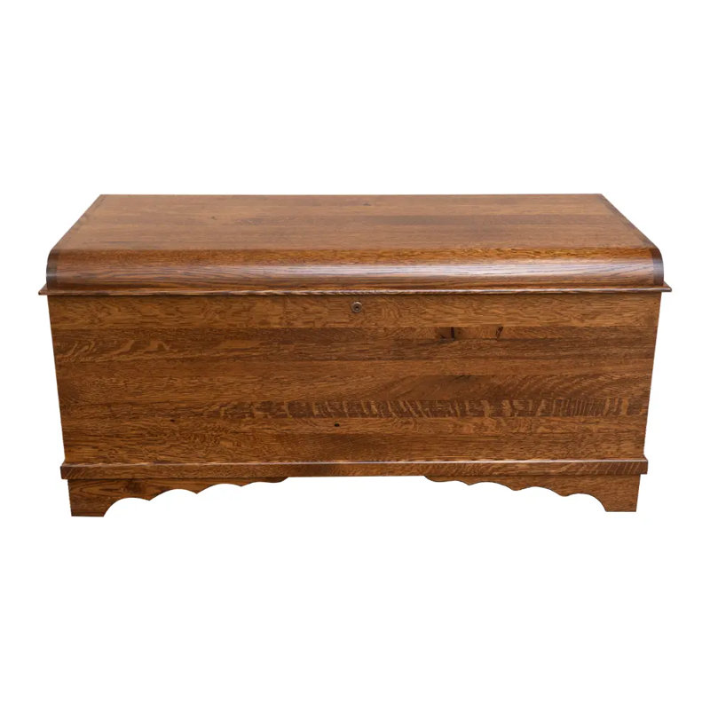 Waterfall Solid Wood Hope Chest, Quartersawn Oak Wood, Asbury Stain, 42", Rustic Quartersawn Oak Wood/Asbury