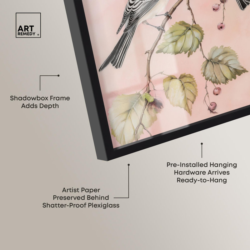 «Winter's Tiny Invités Shadowbox Print Natures Art Prints» par Art Remedy, Noir, H 16 po x l 11 po