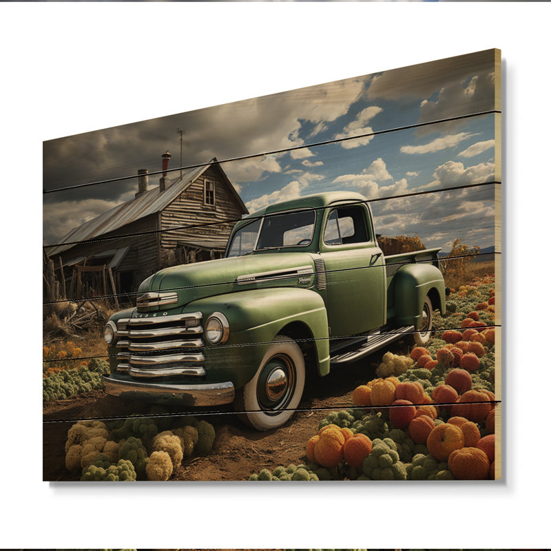 «Pickup Truck Country Charm I» sur impression sur bois, H 30 po x l 40 po x P 0,78 po