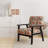 Delicate Neutrals Tropical Pattern - Upholstered Coastal Arm Chair, Tropical Leaves Accent Chair-1501630502