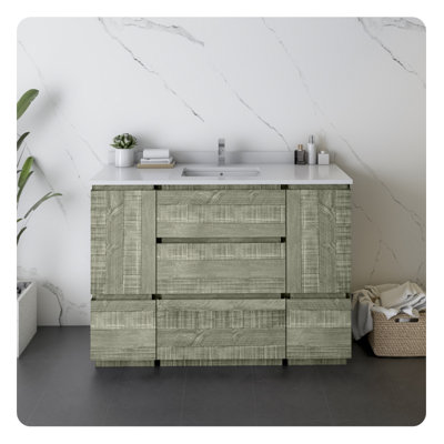 Fresca Formosa 48"" Free Standing Single Sink Bathroom Vanity Base Only -  FCB31-122412ASH-FC