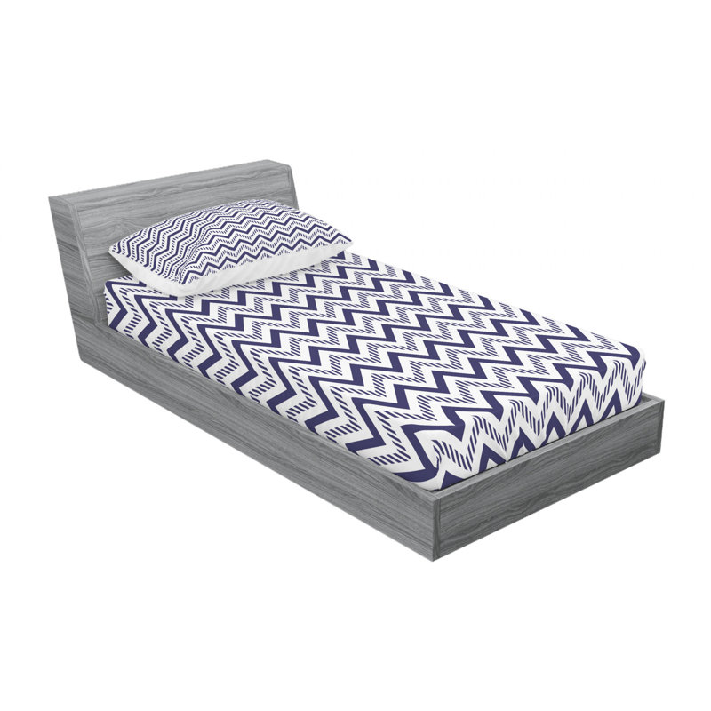 Microfiber Chevron Sheet Set, Twin Sheet Set with 1 Pillowcase