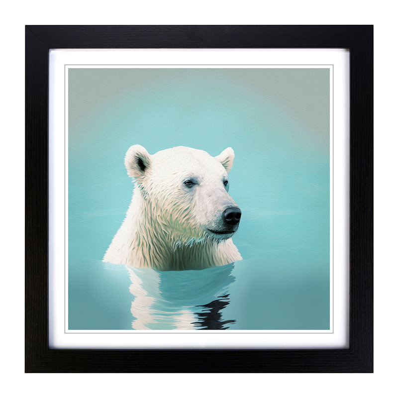 Polar Bear Digital - Framed Print, Black