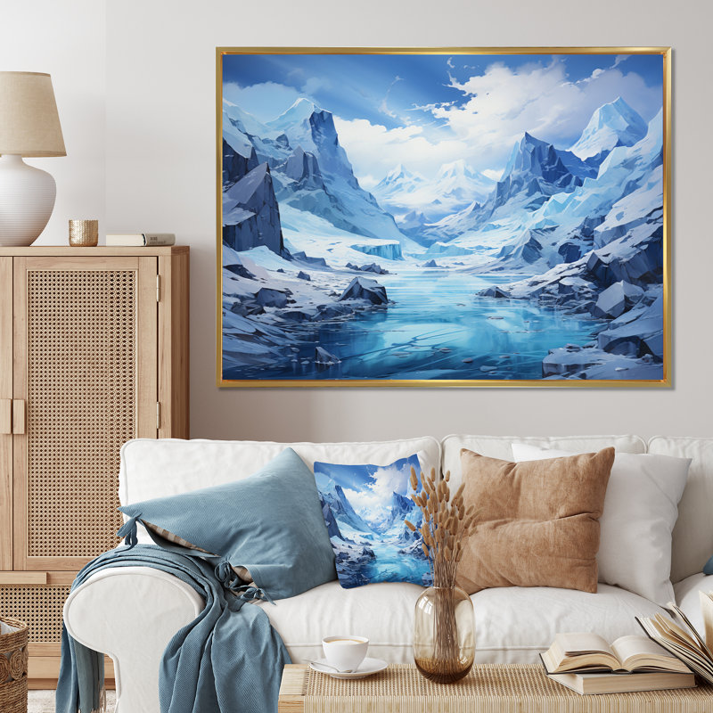 Barizar Antartica Celestial Ice II, reproduction d'art sur toile, H 30 po x l 40 po x P 1,5 po, Cadre flottant doré