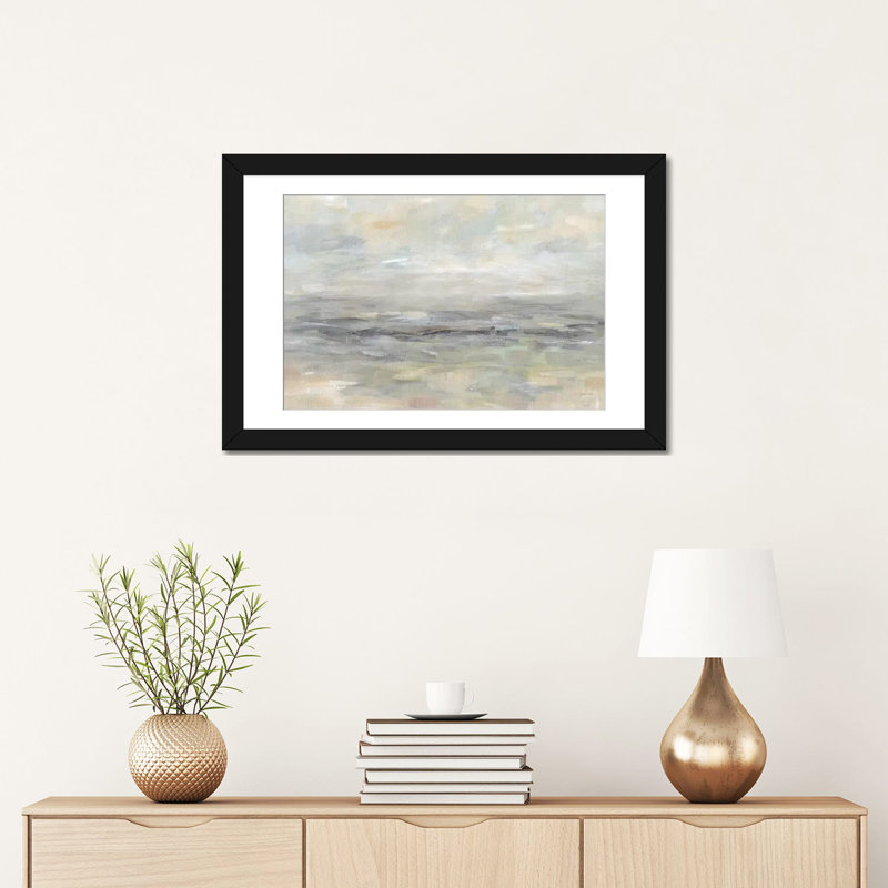 Paysage gris orageux - peinture sur toile, H 26 po x l 40 po x P 1,5 po, Toile tendue