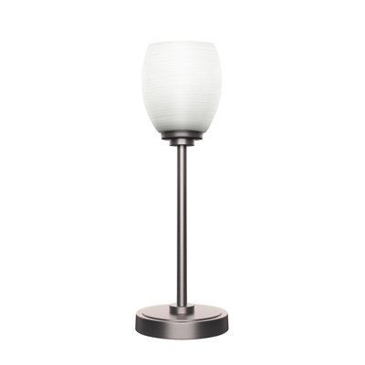 Aneka Accent Lamp Shown In Graphite Finish With 5" White Linen Glass