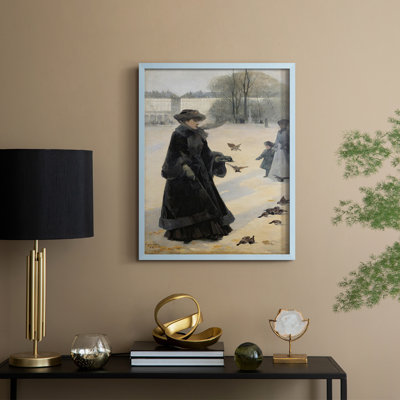 «Vintage Portrait Print», reproduction encadrée en C - bois massif