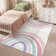 Machine Washable Rainbow Kids Rugs - Non-Slip Low Pile Nursery & Bedroom Indoor Area rug, Colorful Playroom Decor