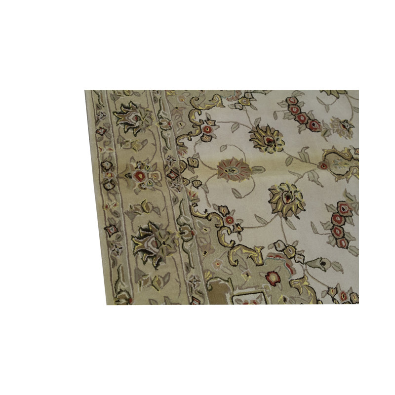 Tapis ivoire noué à la main de haute qualité
