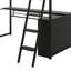 Lit mezzanine simple avec DEL et bureau, structure de lit mezzanine en métal avec 4 tablettes de rangement