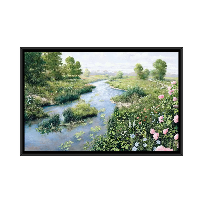 «Summer», reproduction sur toile, H 18 po x l 26 po x P 1,5 po, Toile avec cadre noir, Pas de tapis