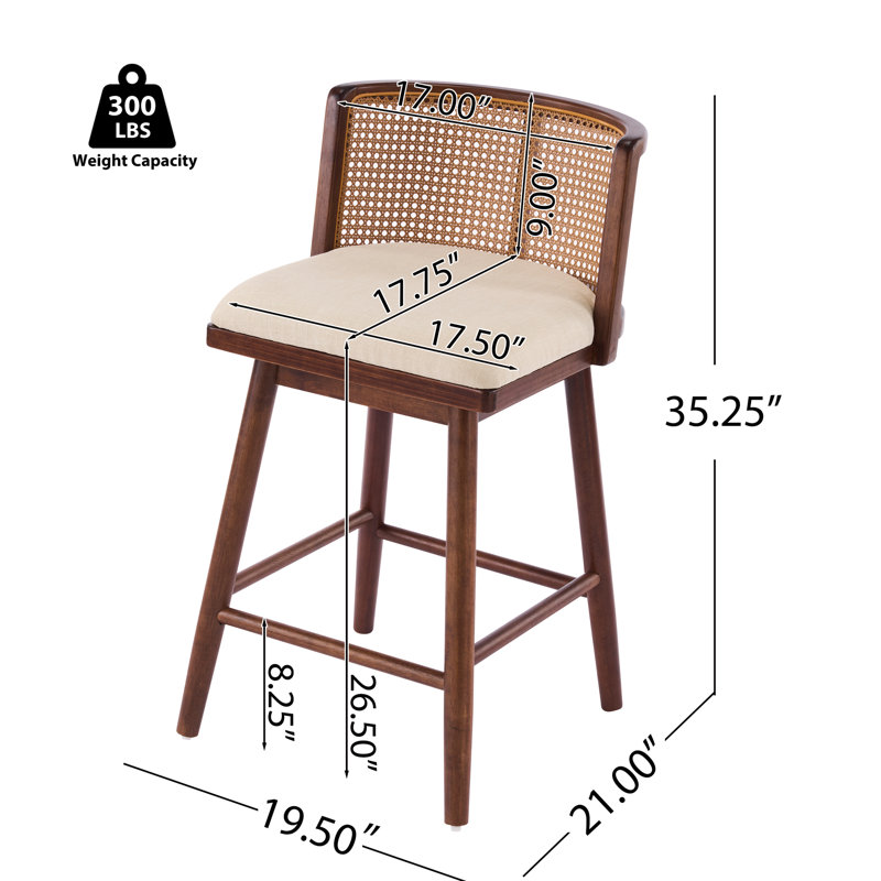 Ensemble de 4 tabourets de bar en bois Talia