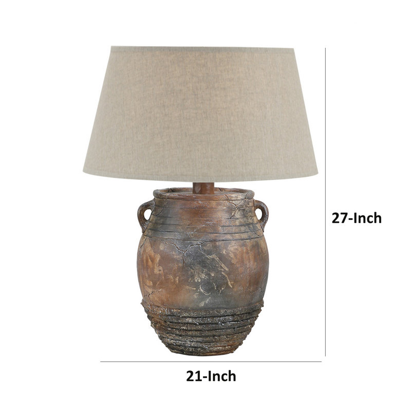 Frosica Hydrocal Table Lamp, Earth Brown, Yes