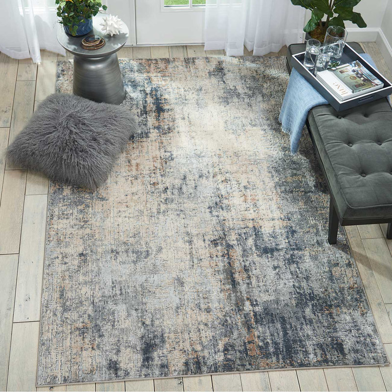 Beige Rug, 10Mm Thick Abstract Stain Resistant Rug, Luxurious Modern Rug For Bedroom, & Dining Room, Rectangle 282 x 389 cm