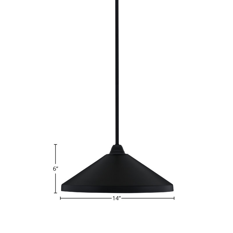 Paramount Stem Hung Pendant, 6" H x 14" W