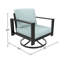 Chaise berçante pivotante avec dossier en lattes angulaires et coussins Sunbrella Oltjana-124072314