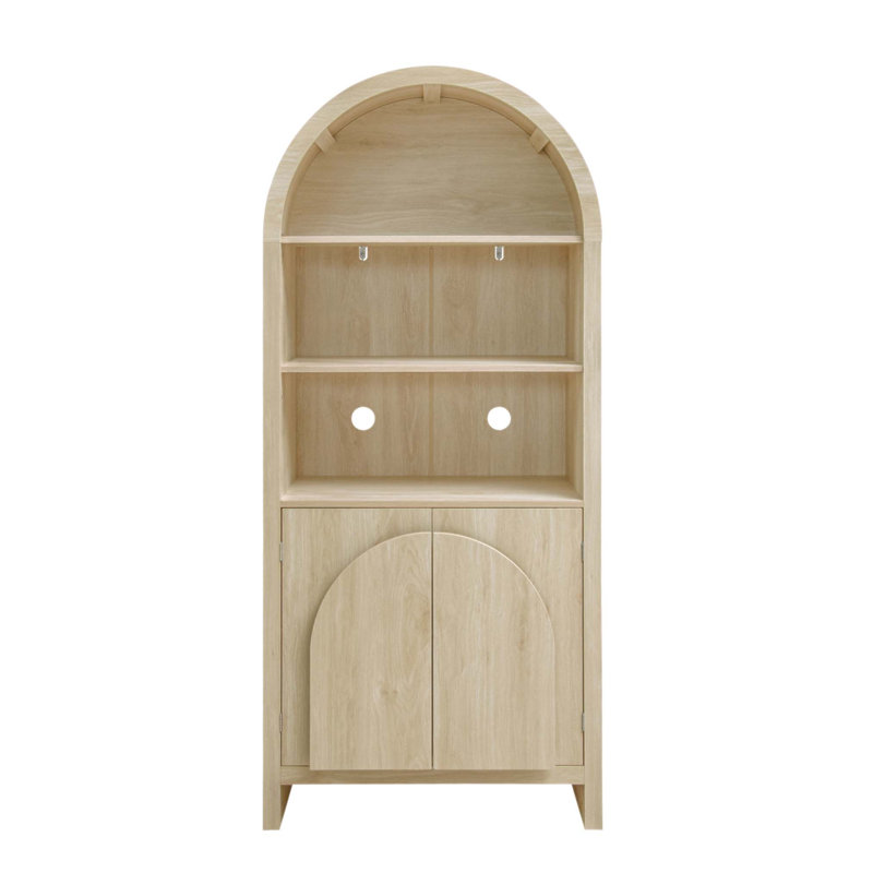 Garde-manger arqué, armoire de rangement moderne en bois de ferme avec tablettes réglables, polyvalente pour plusieurs pièces