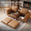 Canapé modulaire 78 po en similicuir 2 places avec rangement et console, brun 78 po-667532937