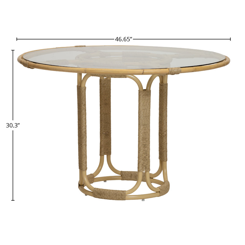 Glen Ellen Round Glass Dining Table