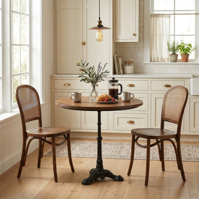 Table de bistro moderne et compacte ronde brune moderne 30 pouces