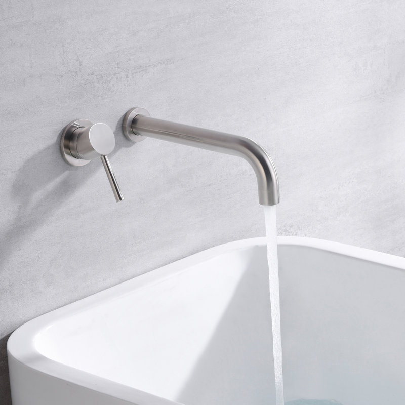 SUMERAIN 1 Handle Bathroom Bath Faucet with Brass Valve, Lefted-Hand Bathtub Faucet with Extra Long Spout, Lever