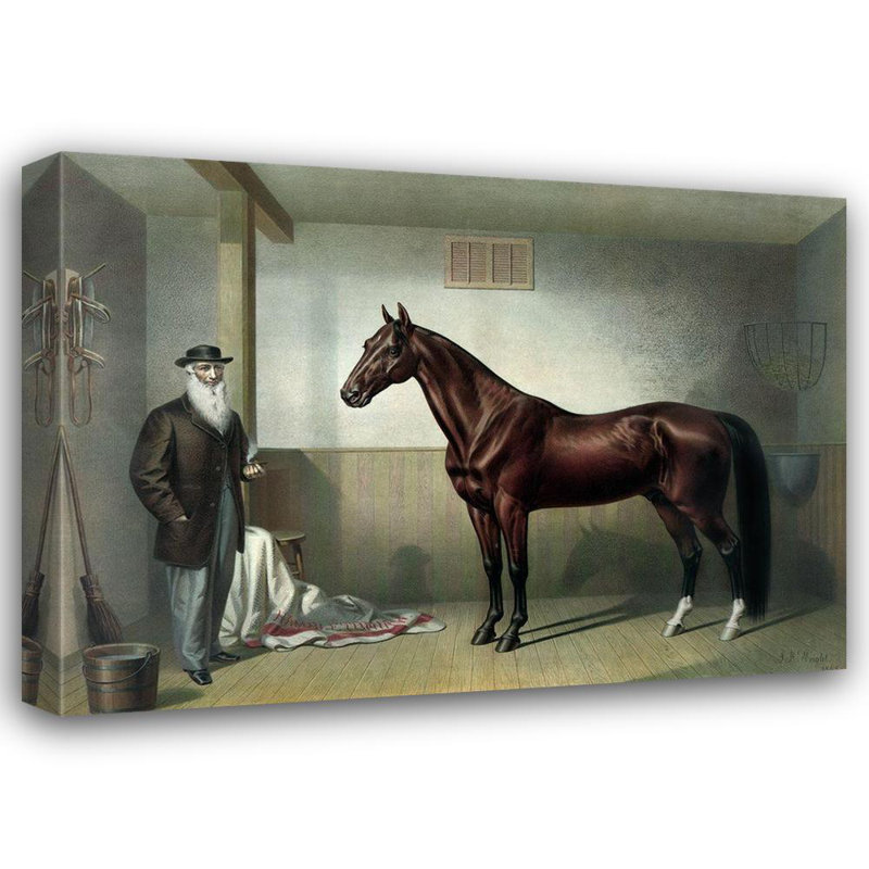 Art sur toile tendue Red Barrel Studio® Currier and Ives, titré: Rysdyks Hambletonian, H 36 po x l 48 po