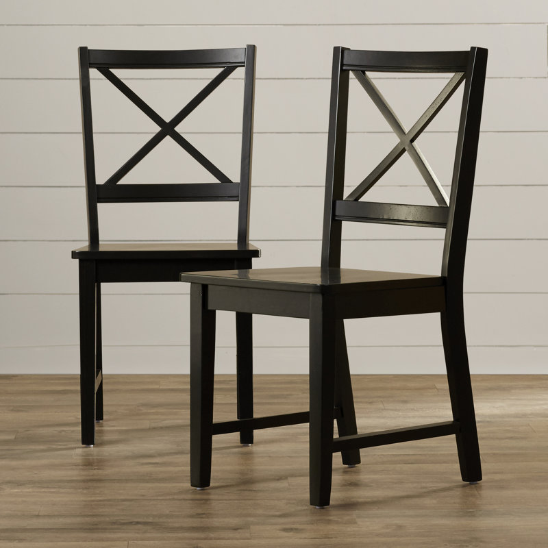 Aquila 17.75'' H Solid Wood Side Chair, Black