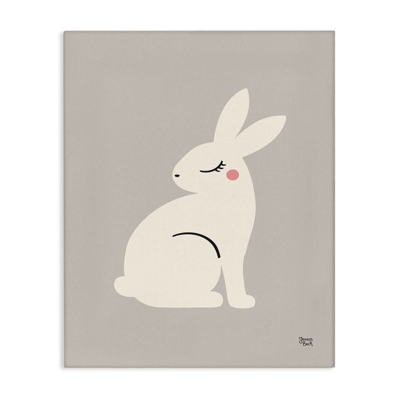 Art mural sur toile Minimal Rabbit par Jessica Beck, H 20 po x l 16 po