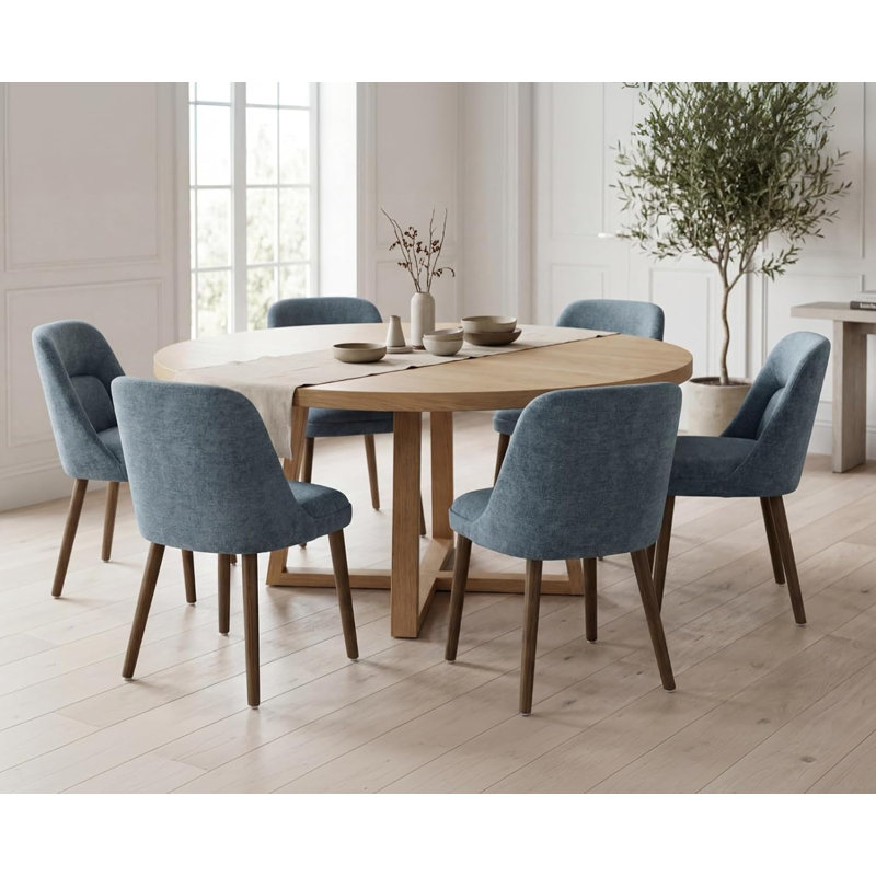49.5cm H Upholstered Upholstered Back Accent, Blue, Blue