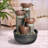 Fountains | 4-Tier Indoor Tabletop Waterfall Fountain with LED Lights, for Home Office Kitchen Decor | Resin | Waterfall