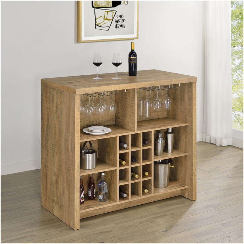 Bar de maison autoportant en bois d'ingénierie Irving Mango, Manguier