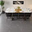 Spacieux ensembles de tables de salle à manger 9 pièces avec plateau en faux marbre et chaises en velours pour la cuisine moderne