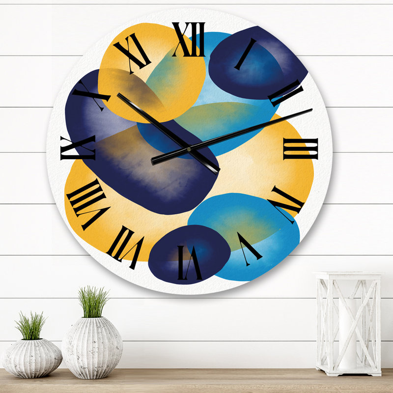 Horloge murale abstraite à formes abstraites en dégradé rétro - style Mid-Century moderne 1, Moyen