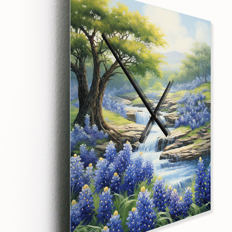 Horloge murale surdimensionnée Blue Bonnets, Grand