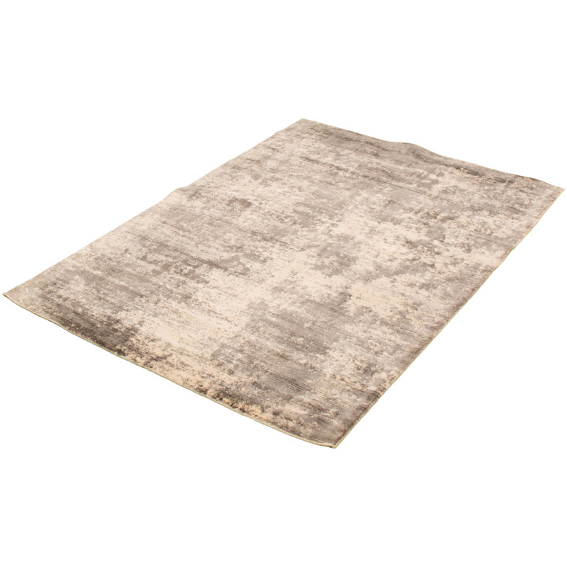 Tapis décoratif en viscose gris noué à la main New Age 5 pi 2 po x 7 pi 7 po one-of-a-kind