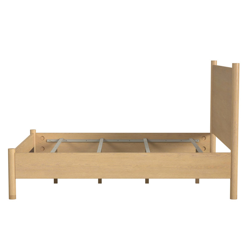 Lennon Rounded Leg Bed, Light Brown, Queen