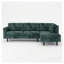 Canapé modulaire 3 places avec structure en bois d'ingénierie Talmadge, revêtement en velours-polyester gris anthracite ou vert