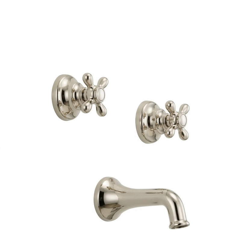 Ensemble de robinet de baignoire Rhine par Strom Living, Nickel poli